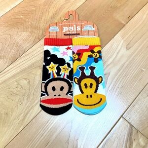 new Paul Frank Julius & Clancy colorful mismatched socks nonskid kids toddlers